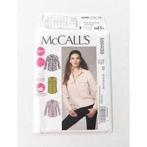 McCalls M6436 Womens Shirt B5 Sizes 8 - 16 Easy Sewing Pattern Uncut